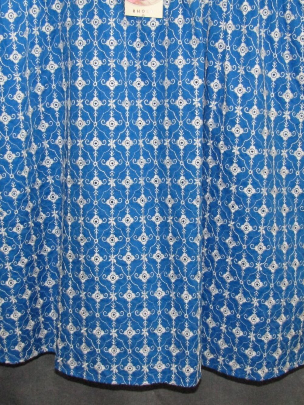 Rhode x Target Blue Eyelet Puff Sleeve Mini Dress Size L Babydoll Lined New Tag - Picture 4 of 13